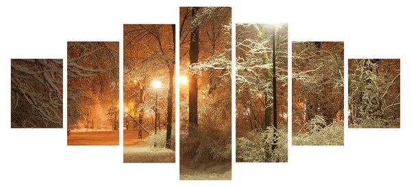 Obraz - Zasněžený park (210x100 cm)