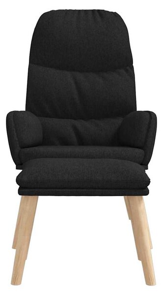 Relaxační křeslo se stoličkou černé textil 3097348