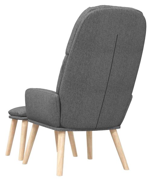 Relaxační křeslo se stoličkou světle šedé textil 3097342