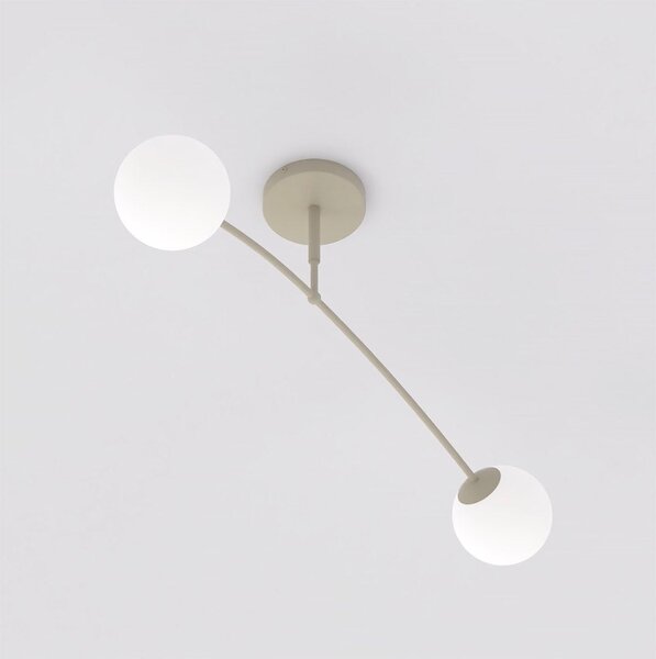Stropní svítidlo PREGOS 2 – moka, opálové sklo, 2× E14, šířka 90 cm