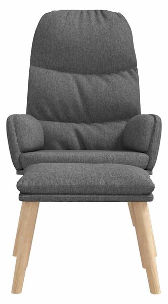 Relaxační křeslo se stoličkou světle šedé textil 3097342