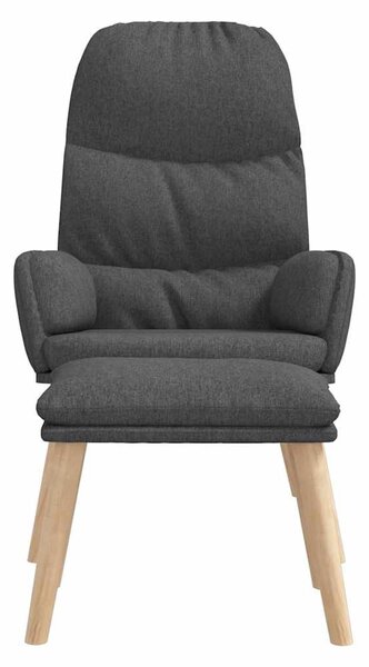 Relaxační křeslo se stoličkou tmavě šedé textil 3097343