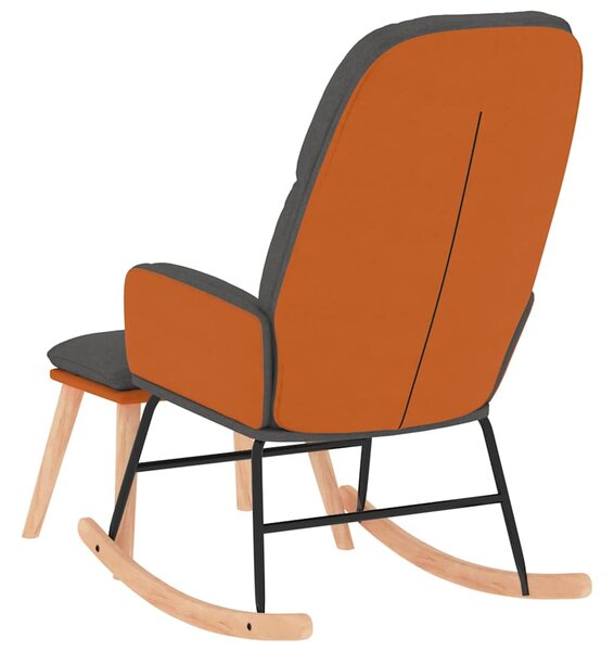 Houpací křeslo se stoličkou tmavě šedé textil 3097402