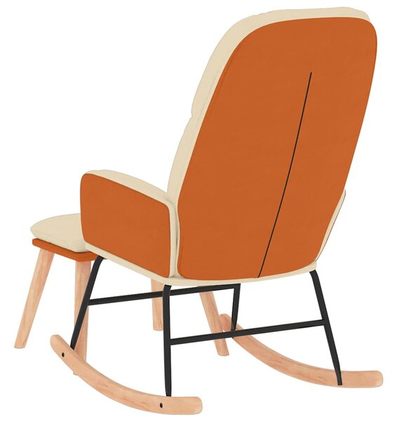 Houpací křeslo se stoličkou krémově bílé textil 3097403