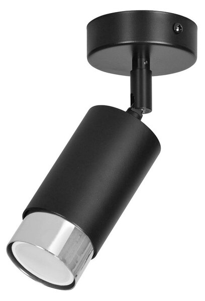 Stropní svítidlo HIRO 1 – černé / chromové, 1× GU10, šířka 8 cm