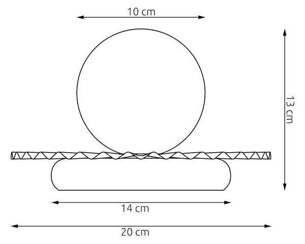 Stolní lampa UMBRA LN1 – černá, bílé sklo, 1× G9, šířka 20 cm