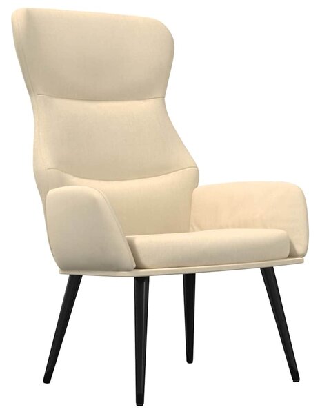 Relaxační křeslo se stoličkou krémové textil 3097431