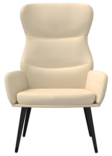 Relaxační křeslo se stoličkou krémové textil 3097431