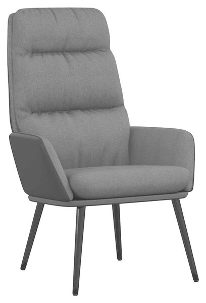 Relaxační křeslo světle šedé textil 341119