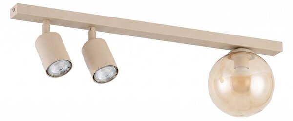Stropní svítidlo BASTER 3 – moka, jantarové sklo, 3× GU10/E14, šířka 60 cm