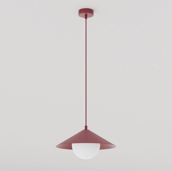 Závěsné svítidlo MONO 1S – vínové, opálové sklo, 1× E14, šířka 30 cm