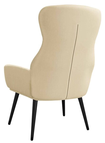 Relaxační křeslo se stoličkou krémové textil 3097431