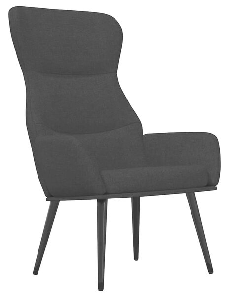 Relaxační křeslo se stoličkou černé textil 3097435