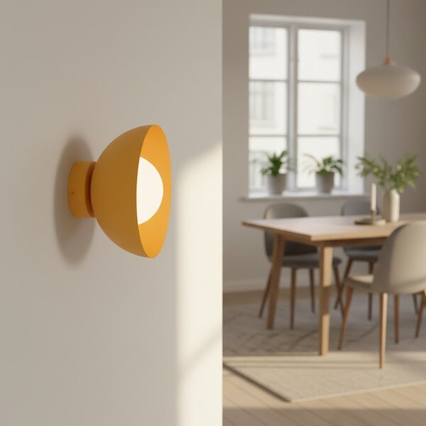 Nástěnné svítidlo BIBI K1 – oranžové, bílé sklo, 1× G9, šířka 18 cm