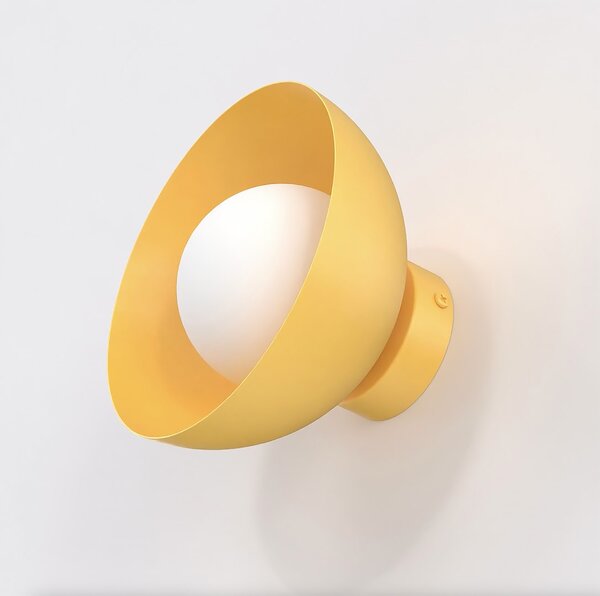 Nástěnné svítidlo BIBI K1 – oranžové, bílé sklo, 1× G9, šířka 18 cm