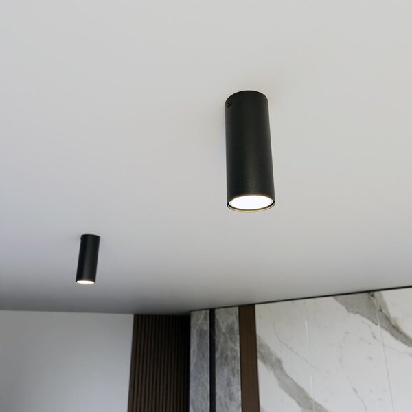 Stropní svítidlo TECNO 1S – černé, 1× GU10, šířka 6 cm