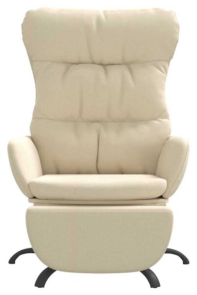 Relaxační křeslo s podnožkou krémové textil 3097596