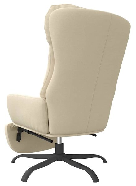Relaxační křeslo s podnožkou krémové textil 3097596