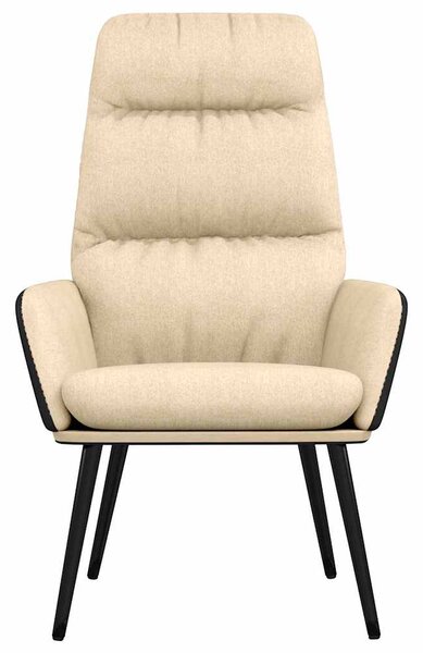 Relaxační křeslo se stoličkou krémové textil a umělá kůže 3097508