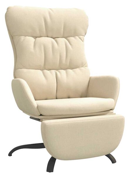 Relaxační křeslo s podnožkou krémové textil 3097596
