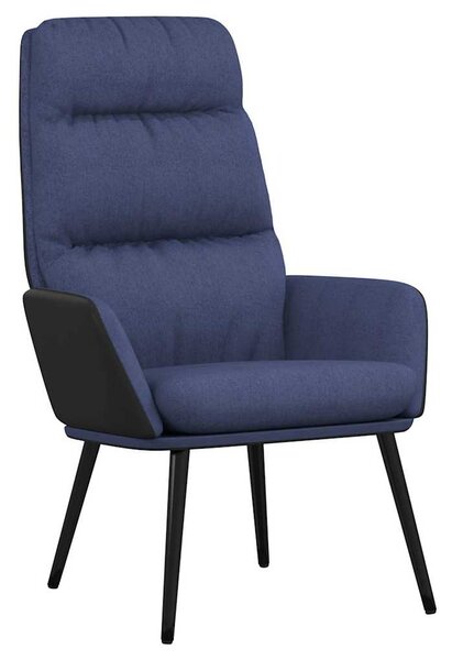 Relaxační křeslo se stoličkou modré textil a umělá kůže 3097510