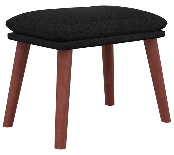 Relaxační křeslo se stoličkou černé textil 3097569