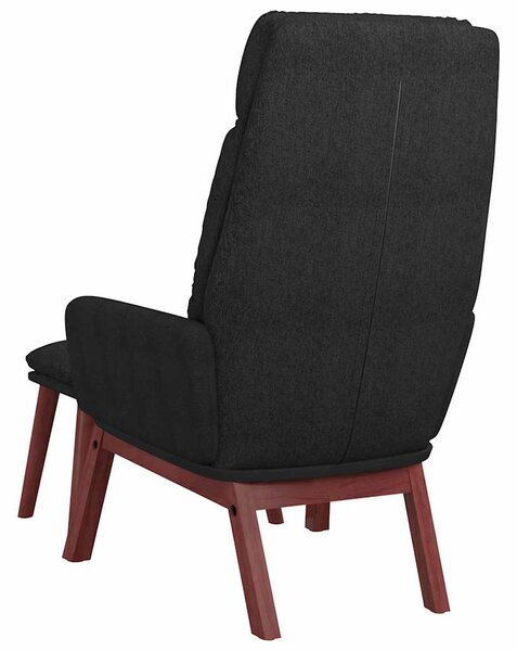 Relaxační křeslo se stoličkou černé textil 3097569