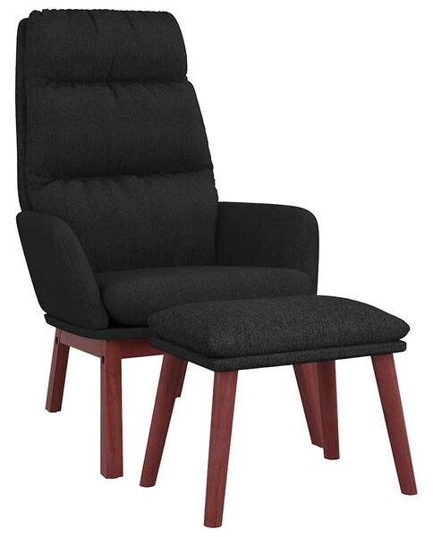 Relaxační křeslo se stoličkou černé textil 3097569