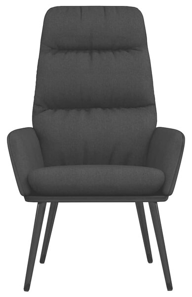 Relaxační křeslo se stoličkou černé textil a umělá kůže 3097511