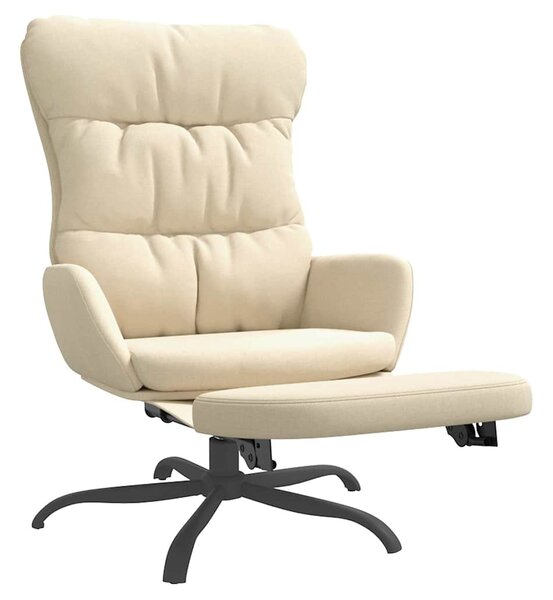 Relaxační křeslo s podnožkou krémové textil 3097596