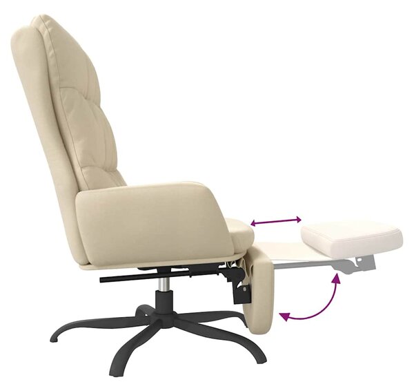 Relaxační křeslo s podnožkou krémové textil 3097596