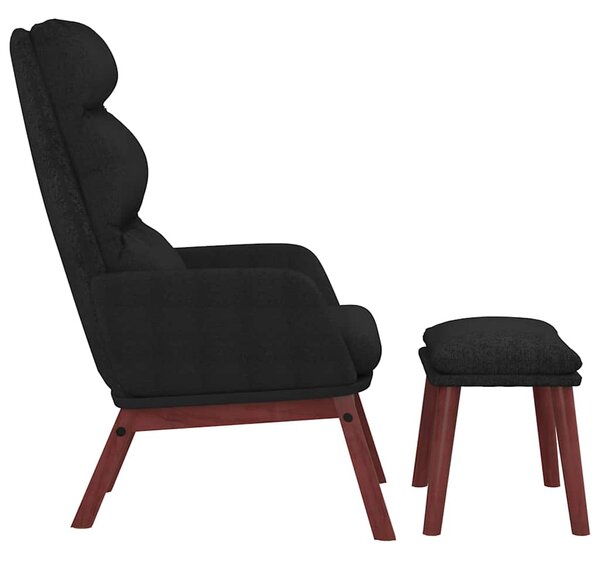 Relaxační křeslo se stoličkou černé textil 3097569