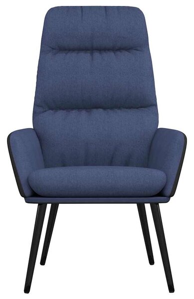 Relaxační křeslo se stoličkou modré textil a umělá kůže 3097510