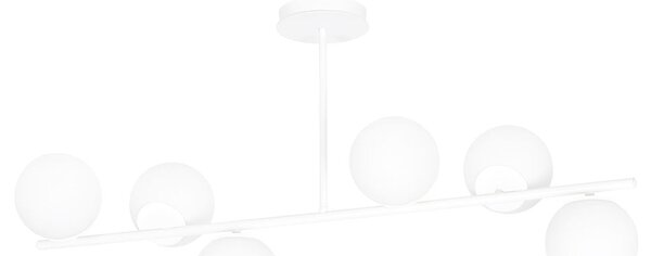 Stropní svítidlo BIOR 6 – celobílé, sklo, 6× E14, šířka 100 cm