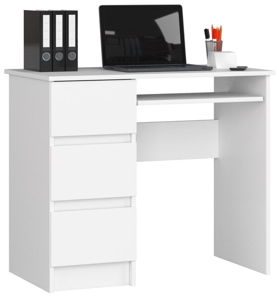 Ak furniture Psací stůl A-6 90 cm bílý levý
