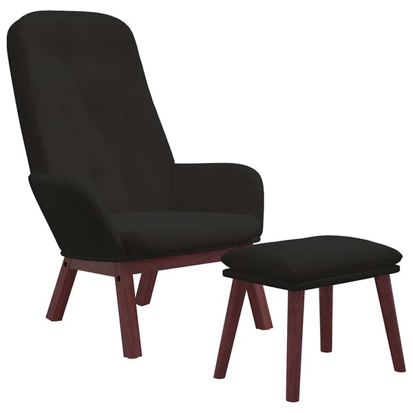 Relaxační křeslo s podnožkou černé samet 3097662