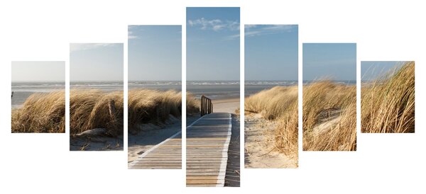 Obraz - Písečná pláž na ostrově Langeoog, Německo (210x100 cm)
