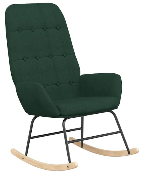 Houpací křeslo s podnožkou tmavě zelené textil 3097709