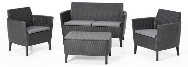 Zahradní set KETER Salemo 2 Seater Sofa - grafitová / edá