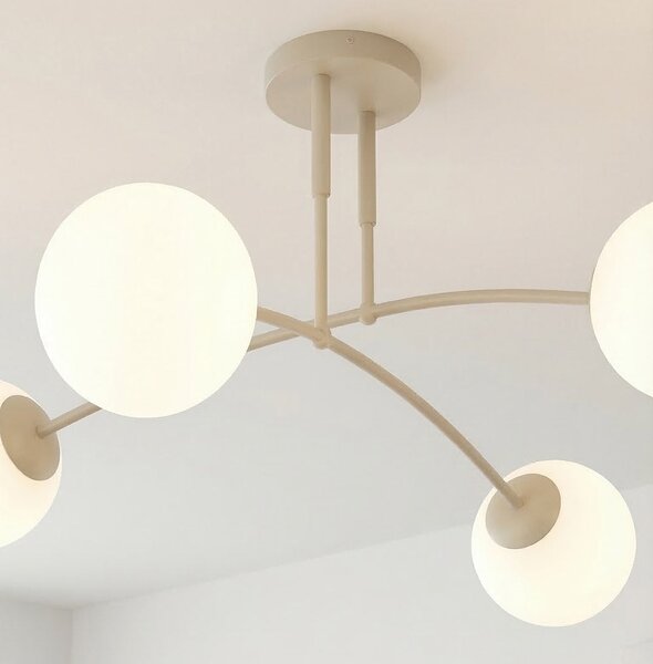 Stropní svítidlo PREGOS 4 – moka, opálové sklo, 4× E14, šířka 90 cm