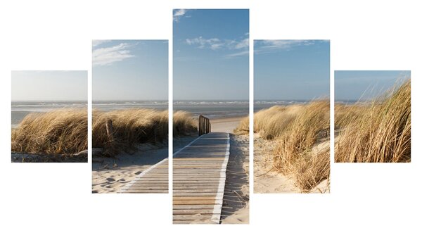 Obraz - Písečná pláž na ostrově Langeoog, Německo (125x70 cm)