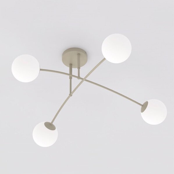 Stropní svítidlo PREGOS 4 – moka, opálové sklo, 4× E14, šířka 90 cm