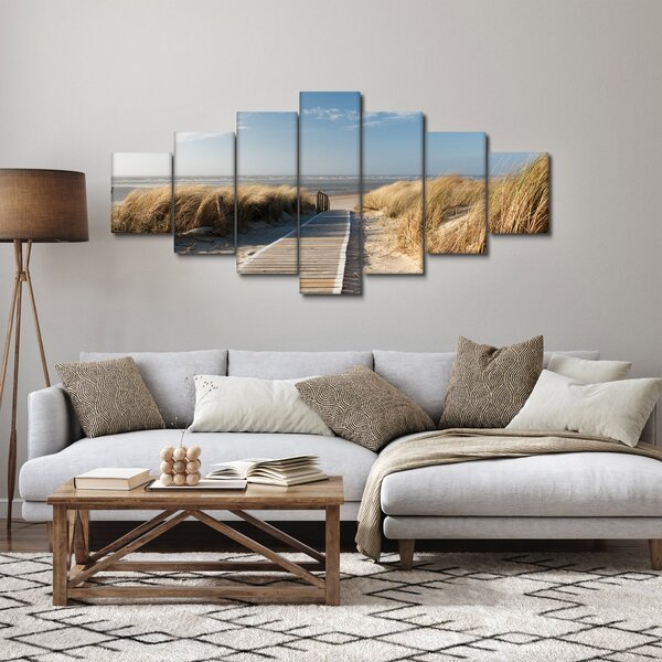 Obraz - Písečná pláž na ostrově Langeoog, Německo (210x100 cm)