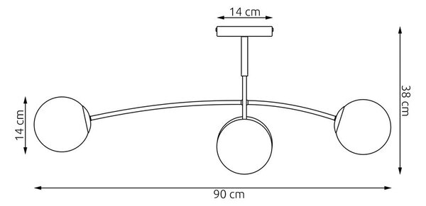 Stropní svítidlo PREGOS 4 – moka, jantarové sklo, 4× E14, šířka 90 cm