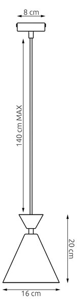 Závěsné svítidlo KLEVER 1 – vínové / černé, 1× E14, šířka 16 cm