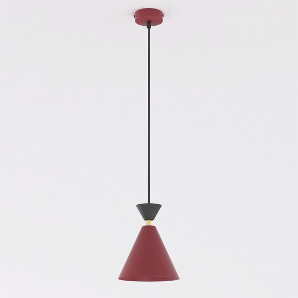 Závěsné svítidlo KLEVER 1 – vínové / černé, 1× E14, šířka 16 cm