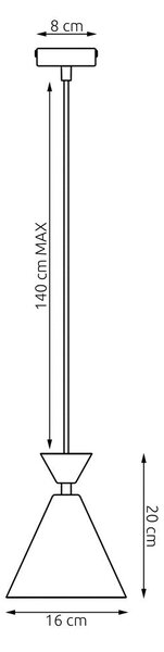 Závěsné svítidlo KLEVER 1 – vínové / černé, 1× E14, šířka 16 cm