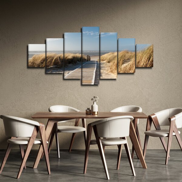 Obraz - Písečná pláž na ostrově Langeoog, Německo (210x100 cm)