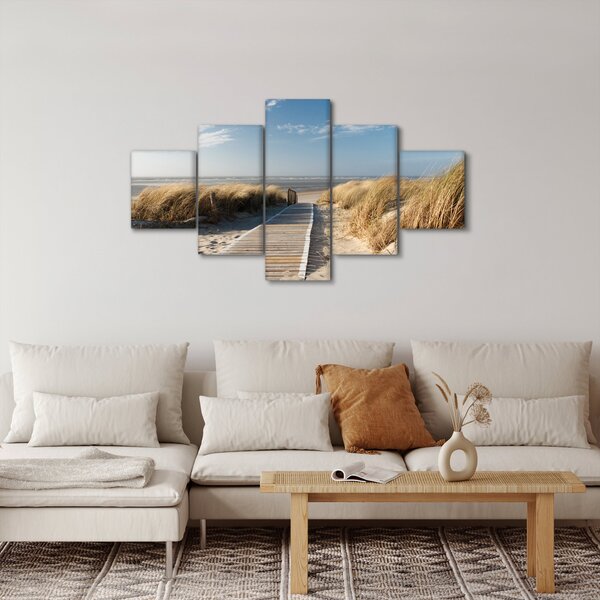 Obraz - Písečná pláž na ostrově Langeoog, Německo (125x70 cm)
