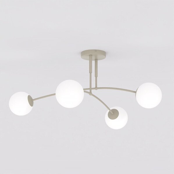 Stropní svítidlo PREGOS 4 – moka, opálové sklo, 4× E14, šířka 90 cm